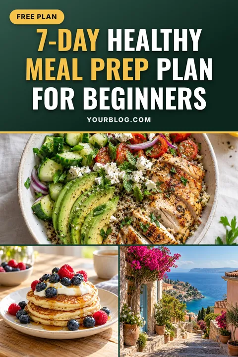 Meal prep Pinterest pin template for food bloggers