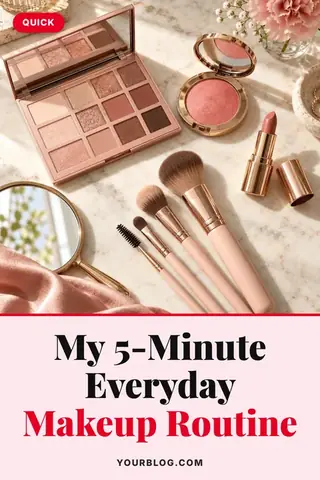 Makeup routine – free beauty & fashion Pinterest pin template