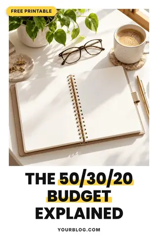 Budget printable – free personal finance Pinterest pin template