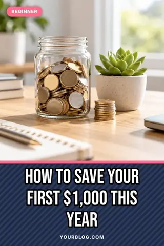 Savings goal – free personal finance Pinterest pin template