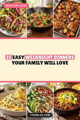 Dinner roundup – free food Pinterest pin template