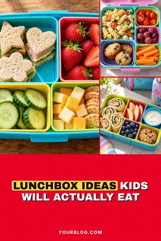 Lunchbox ideas – free mom & parenting Pinterest pin template