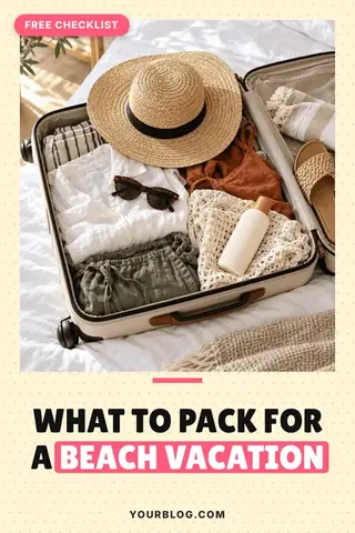 Packing list – free travel Pinterest pin template