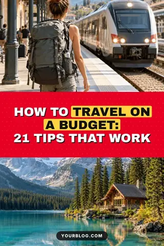 Budget travel – free travel Pinterest pin template